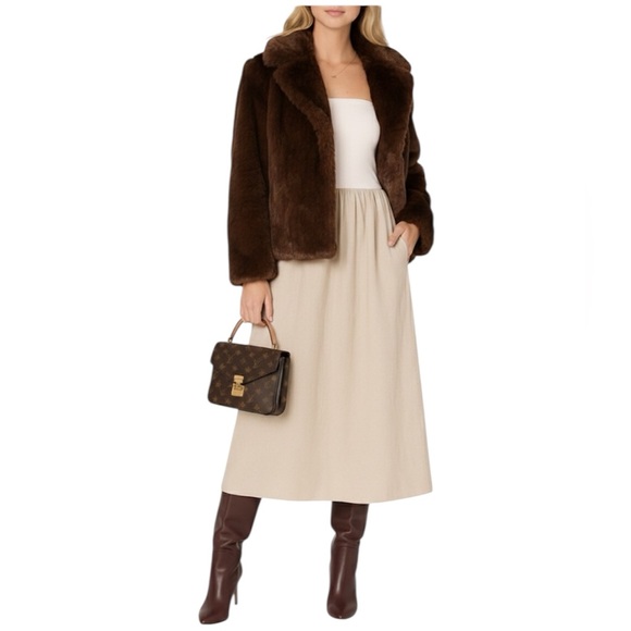 The Drop Women's Cream khaki Hellen Strapless Mixed Media Maxi Dress Medium - Picture 13 of 13